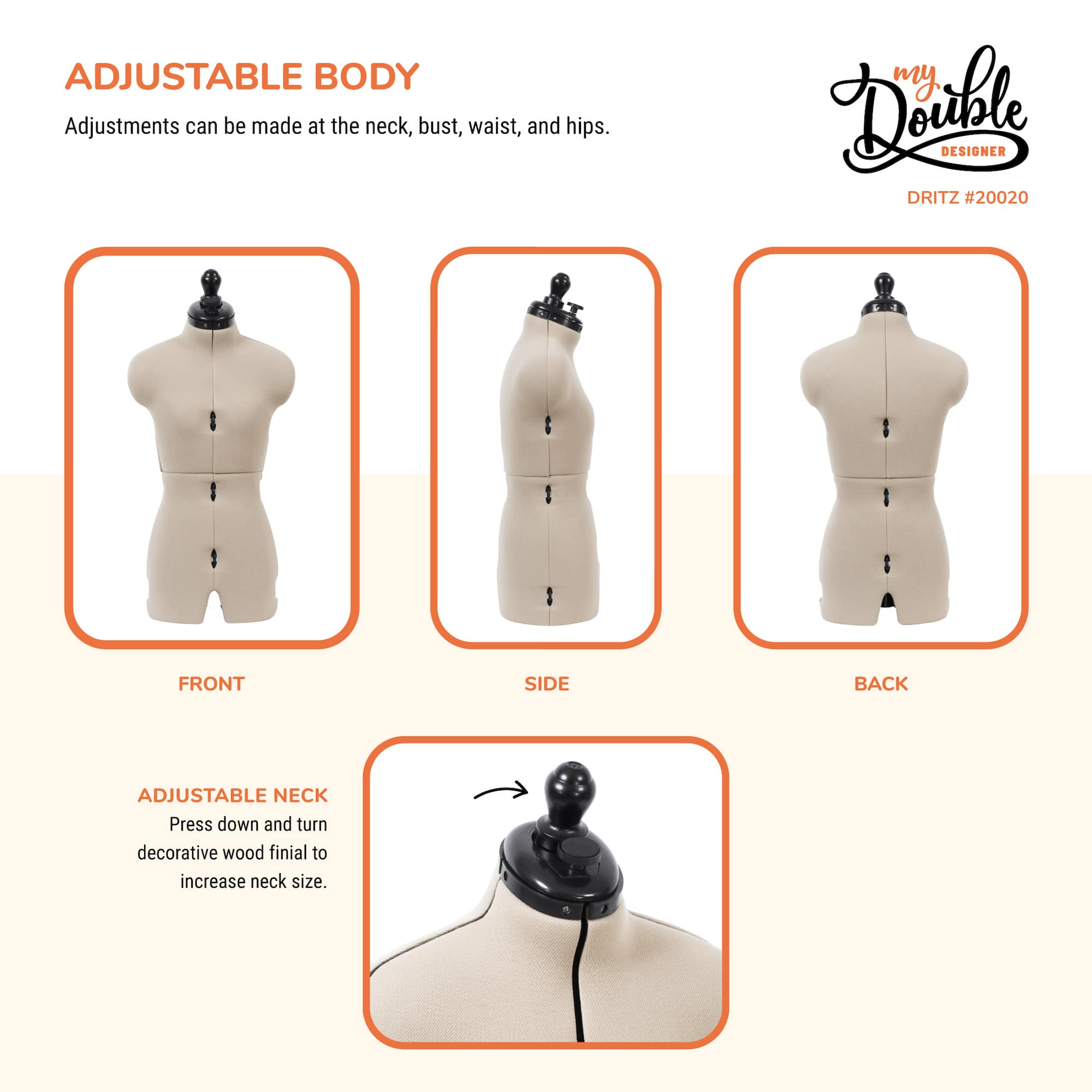 Dritz® My Double Designer Petite Dress Form with Adjustable Tri-Pod Stand